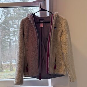 Patagonia Cream Sherpa Jacket with Pink Accents